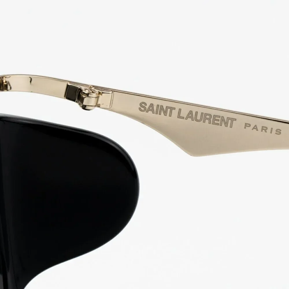 NEW Saint Laurent SLM137 AMELIA 001 Black Gold Grey Unisex Sunglasses
